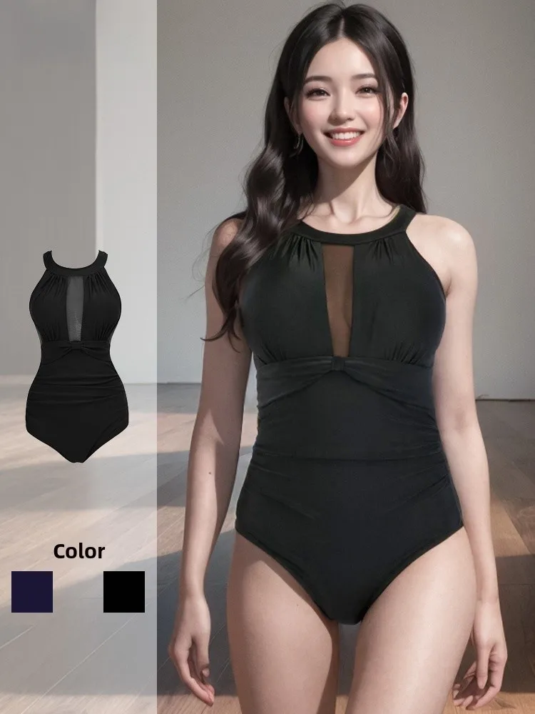 

Sexy One-Piece Swimsuit for Women Thermal Bathing Large Size Conceals Belly ows Slimming High-End Feeling Swimming Costume ...