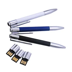 Custom Logo pen drive flash Memory Stick USB Flash Drive 2.0 4GB 8GB Ballpoint Pen Model Pendrive 16GB 32GB 64GB Business Gifts