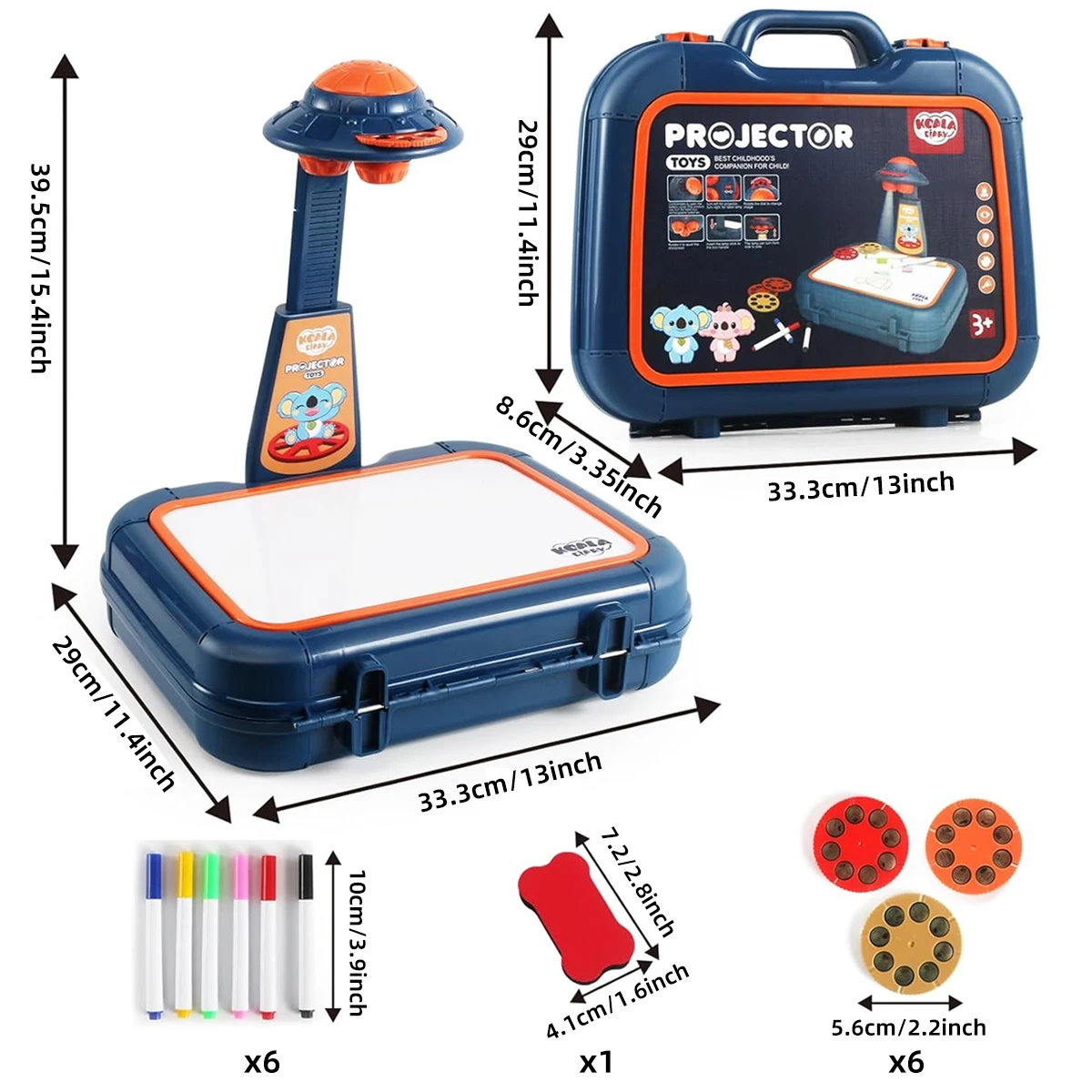 Kindertekenprojector Art Sketch Projector Tekening bevat 6 dia's, 48 geprojecteerde afbeeldingen