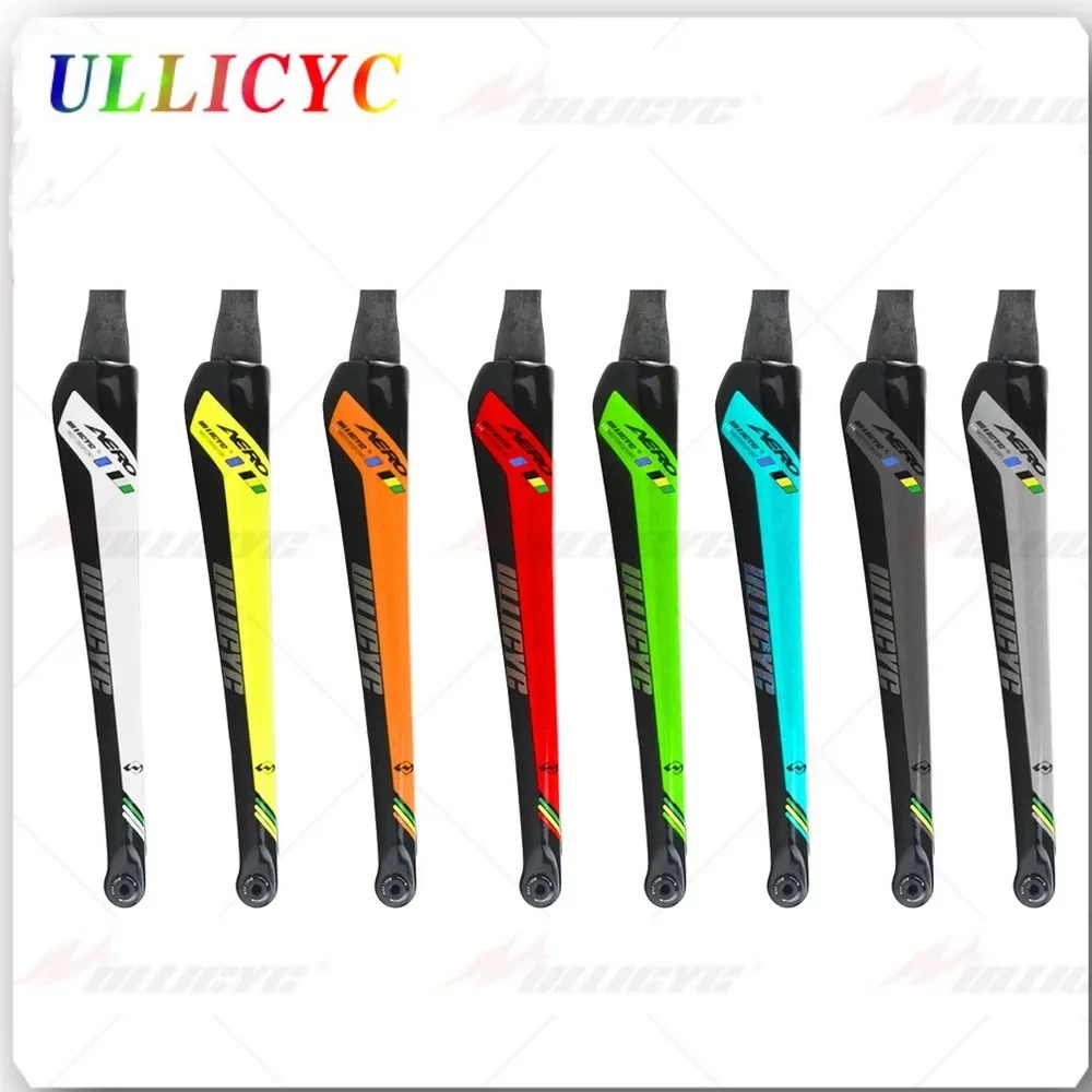 

Ullicyc 700x25C JAVA Disc Brake 12x100 Thru Axle Road Bike Carbon Fiber Bicycle Gloss Round/Tapered Tube Front Fork QC340