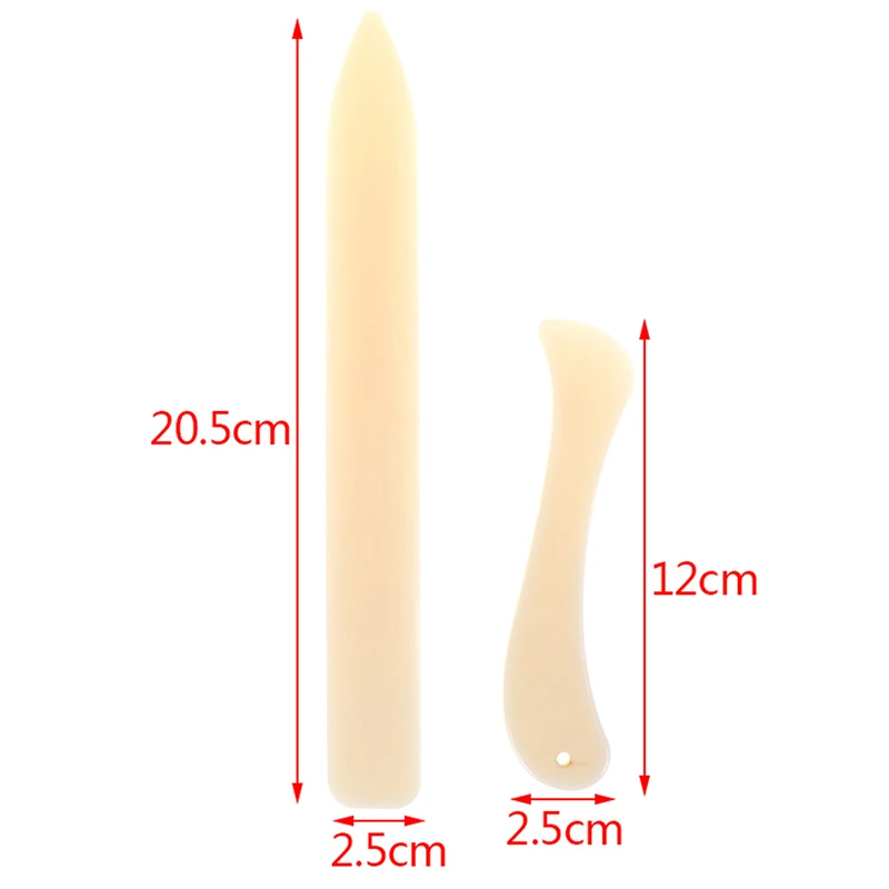 2Pcs Folder Paper Creaser Tool Plastic Bone Scoring Folding Creasing Scrapbooking DIY Handmade Bookbinding Cards Tool
