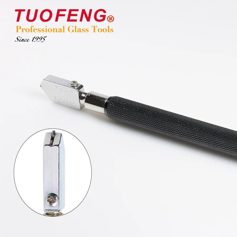 TUOFENG YGD-4 Pro Glass Cutter - Metal Handle, Oil-Feed System, 3-15mm Glass Cutting