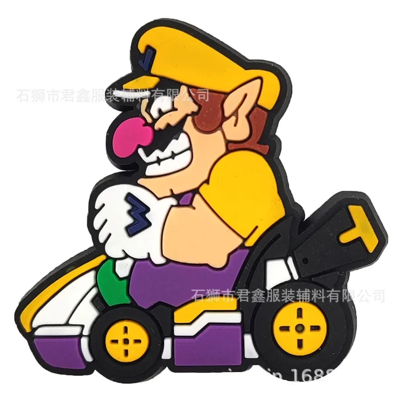 Super Mario Anime Figure Wario Bowser Luigi Princess Peach Kart PVC Slipper Shoe Buckle Decoration Children\'s Toy Birthday Gifts