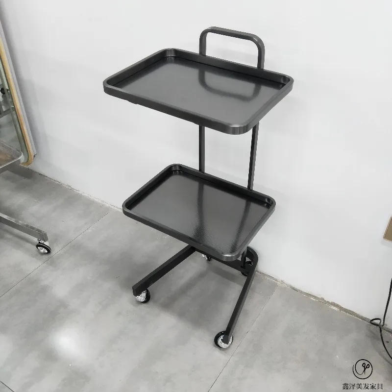 Stainless Steel Beauty Cart Foldable Hair Salon Trolley Mobile Styling Station for Barber Tools Perm & Color Utility Organizer