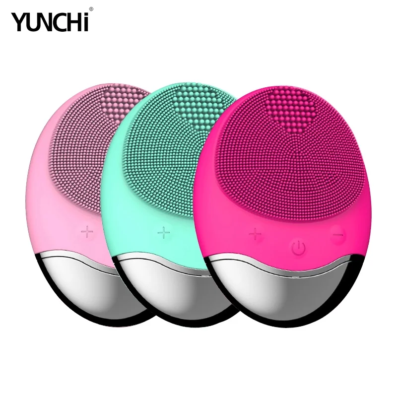 แปรงทำความสะอาดผิวหน้าไฟฟ้า YUNChi Sonic Vibration ทำความสะอาดผิวหน้าอย่างล้ำลึกด้วยซิลิโคน อุปกรณ์ดูแลผิวหน้า ชาร์จแบบเหนี่ยวนำ
