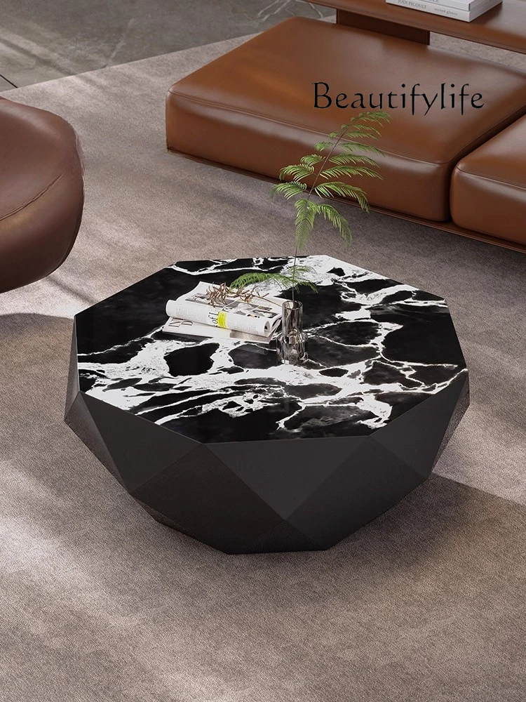 Coffee table light luxury high-end designer living room new Italian creative black high-end diamond coffee table