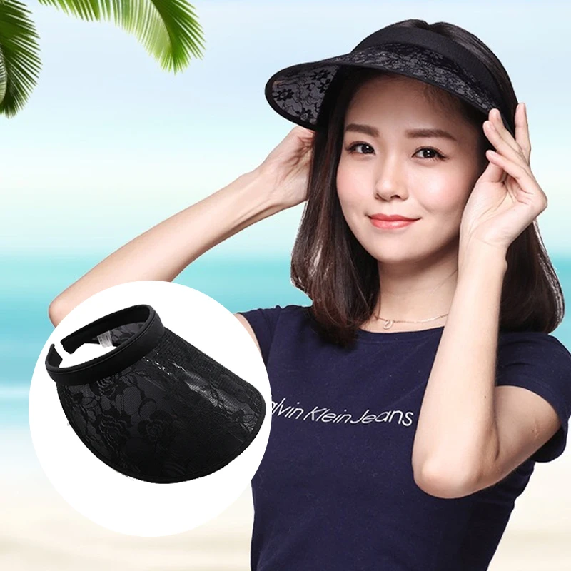 Fashion New Elegant Lace Sun Hat for Ladies Outdoor Casual Luxury Stylish Decoration Empty Top Headband Hats Beach Golf Cap