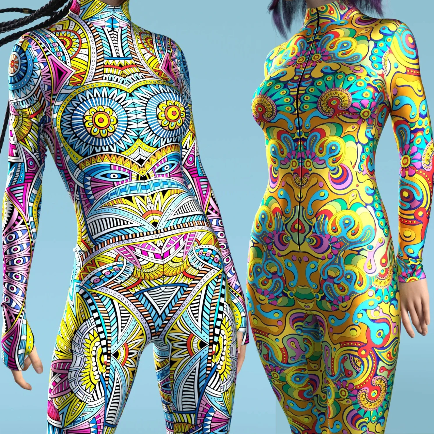 Marokkaanse Stijl Afbeelding Patroon Zentai Sexy Vrouwen Cosplay Punk Jumpsuit Kostuum Vakantie Feest Fancy Performance Bodysuit Romper