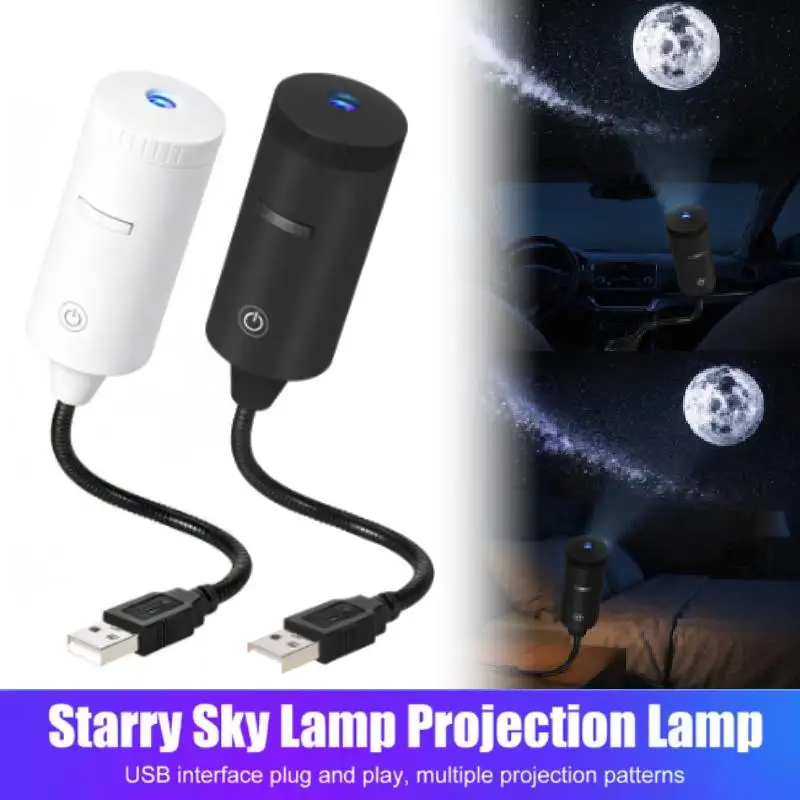 USB Car Interior Roof Star Galaxy Projection Ambient Lighting 360° Adjustable Starry Sky Ambient Projector Light Touch Control