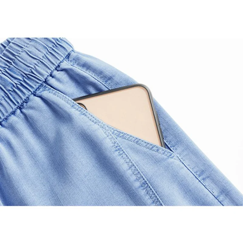 2023 Summer New Thin Denim Women Split High Waist Loose Slim Ice Silk Wide Leg Pants