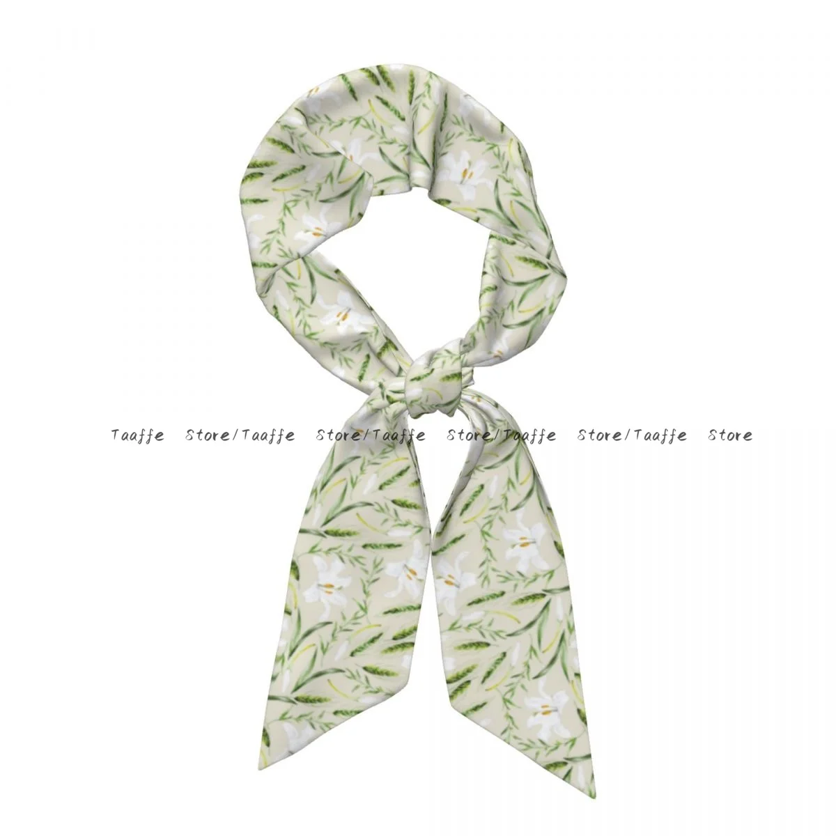 

Satin Long Scarf Women Neckerchief Fake Imitated Silk Stain Headband Floral Watercolor Hair Wraps Bag Accessories