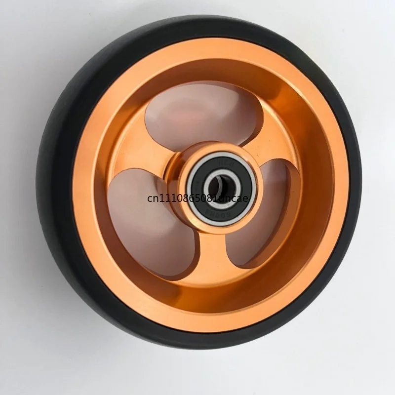 4/5 Inch PU Solid Tire Alloy Hub Front Caster Wheel For Sport Wheelchair High Quality Replacement Parts