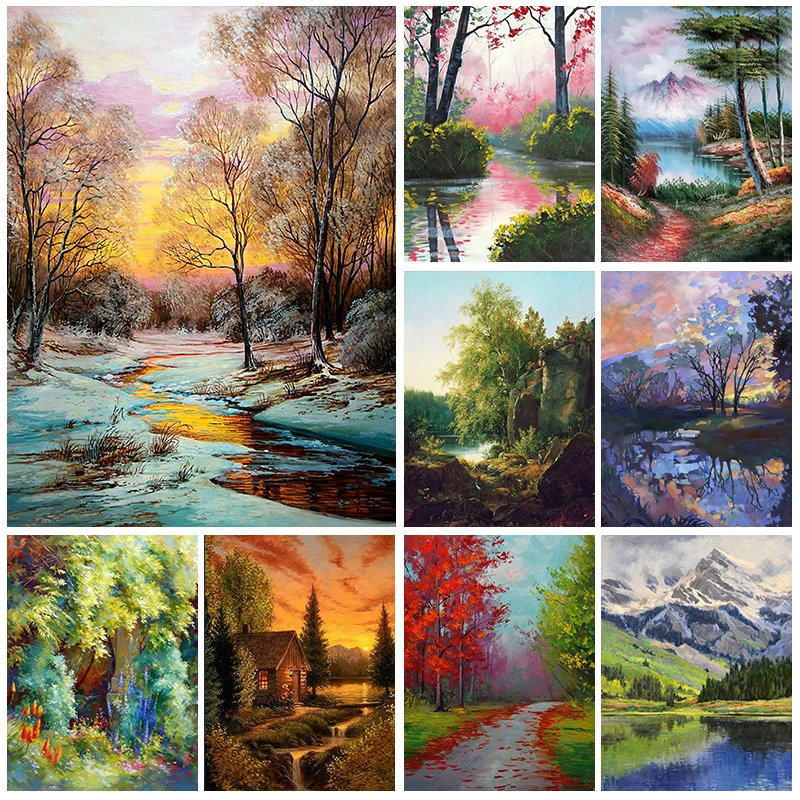 

5D Diamond Painting Natural Scenery Diamond Embroidery Full Rhinestone DIY Mosaic Art Cross Stitch Kit Home Decor Gift