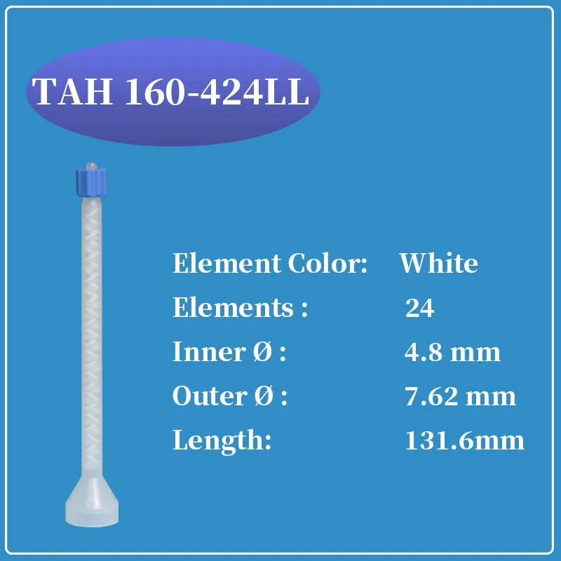

статический миксер Nordson EFD TAH 160-424LL, используемый для смешивания двухкомпонентных клеев, 50 шт.