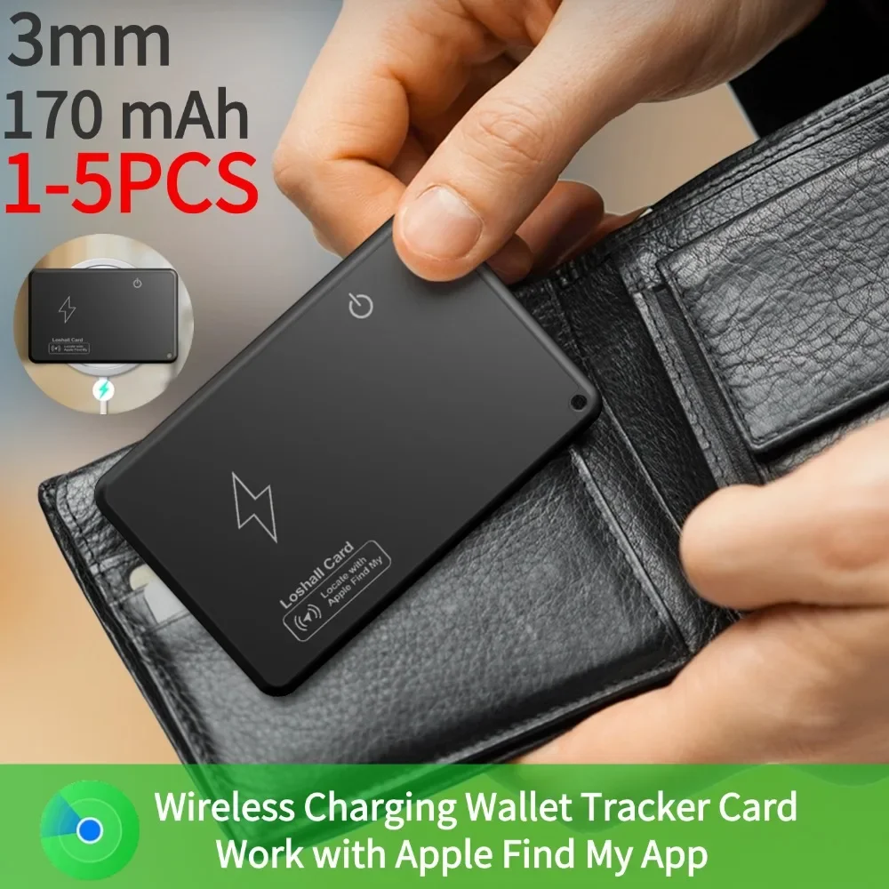 

Wireless Charging Tracking Card Wallet Tracker GPS Locator for Apple Device Find My App Smart Card Tracker for Luggage Tag