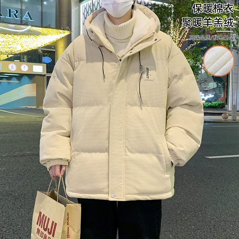 

Mens Padded Coat Winter Sherpa Lined Hooded Warm Jacket Streetwear Trendy Mens Padded Coat Thick Fleece Lined Parka