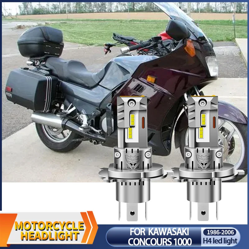 Ampoule de phare LED CANbus pour moto, 20000lm, H4 9003 HB2, pour Kawasaki Concours 1000 ZG1000A 1986-2006, ampoule H4, 1/2 pièces