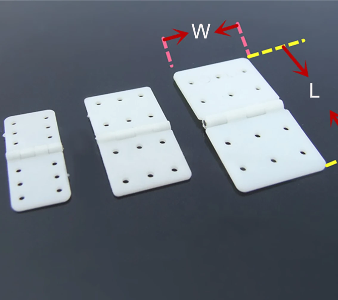 White Nylon Hinge Pinned Hinge 12x24mm 16x29mm 20x36mm For RC Airplane Plane Parts DIY Model Replacement