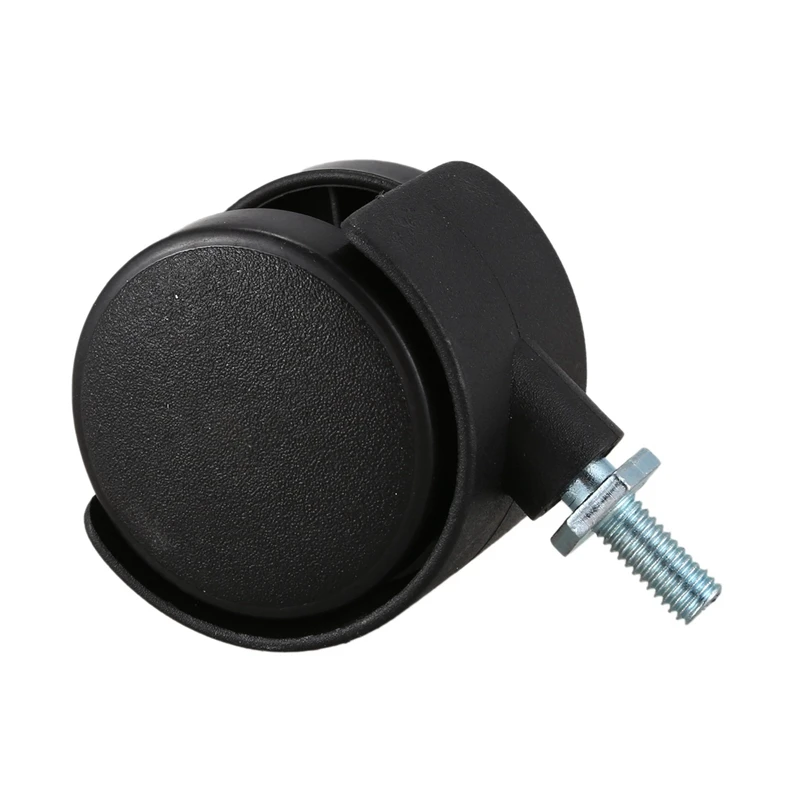 10 pezzi 6Mm stelo filettato 40Mm ruota girevole a doppia ruota nera