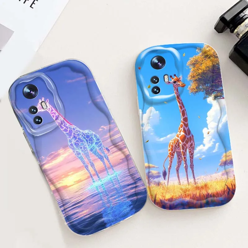 

Giraffe Art Popular Cartoon For Xiaomi Mi 11 12 12T 14 15 Lite Ultra Poco F4 X3 X5 X6 X4 X7 M6 F6 Pro 5G Wave Oil Phone Case