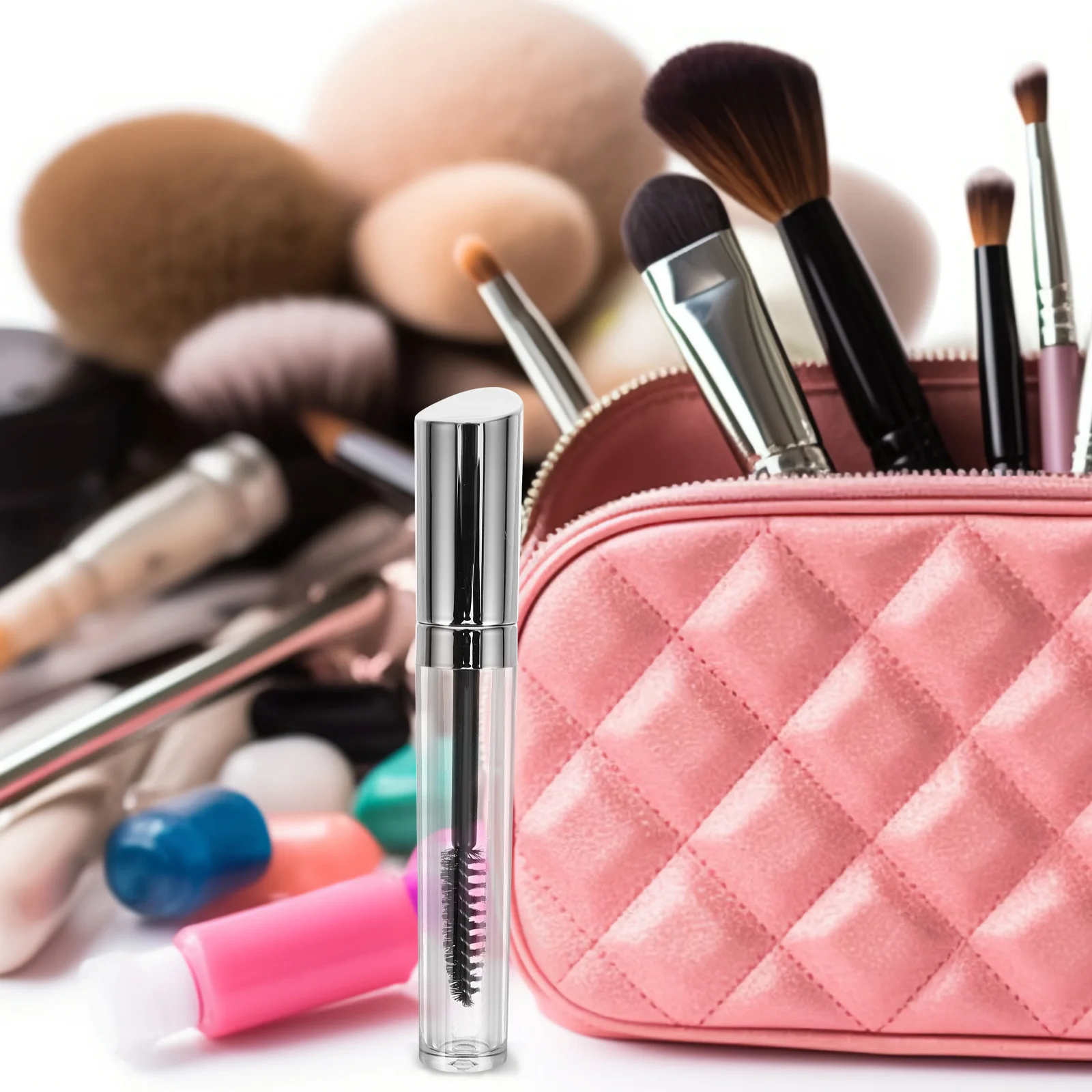 حاوية رموش شفافة قابلة لإعادة الملء سعة 3 مل، حجم سفر محمول، غطاء عازل خفيف الوزن، تصميم بسيط لجل كريمي #1