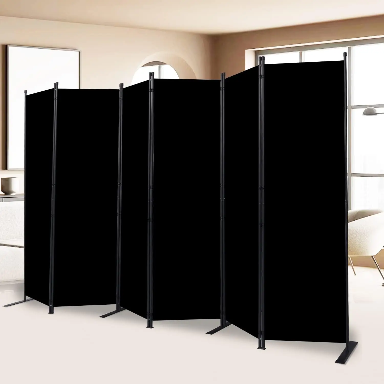

Room Divider and Folding Privacy Screens， 6 Panel Wide Room Divider Wall Screen for Room Separtition, Partition Room Di