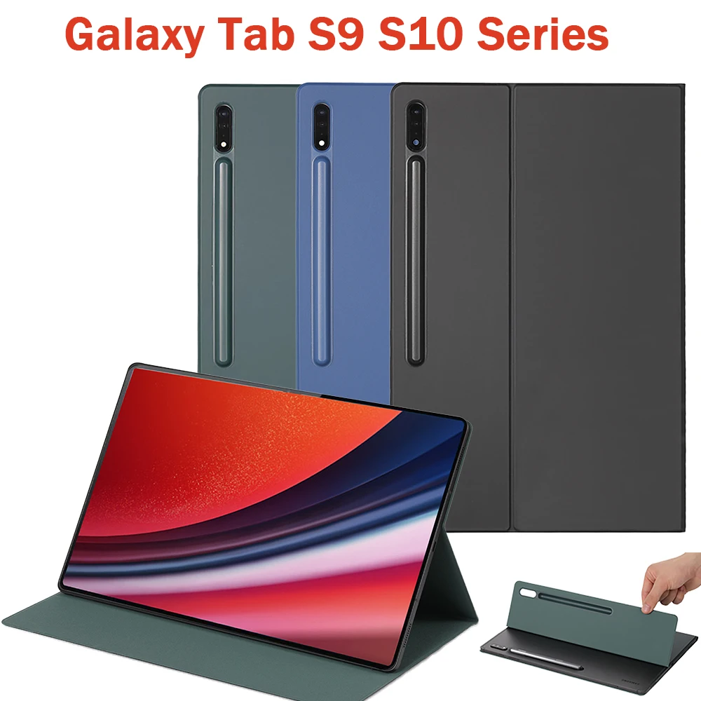 Manyetik Kılıf Samsung Galaxy Tab S10 Artı Standı Kapak S9FE Otomatik Uyku Uyandırma Galaxy Tab S9 Ultra Kalem Tutucu Ile