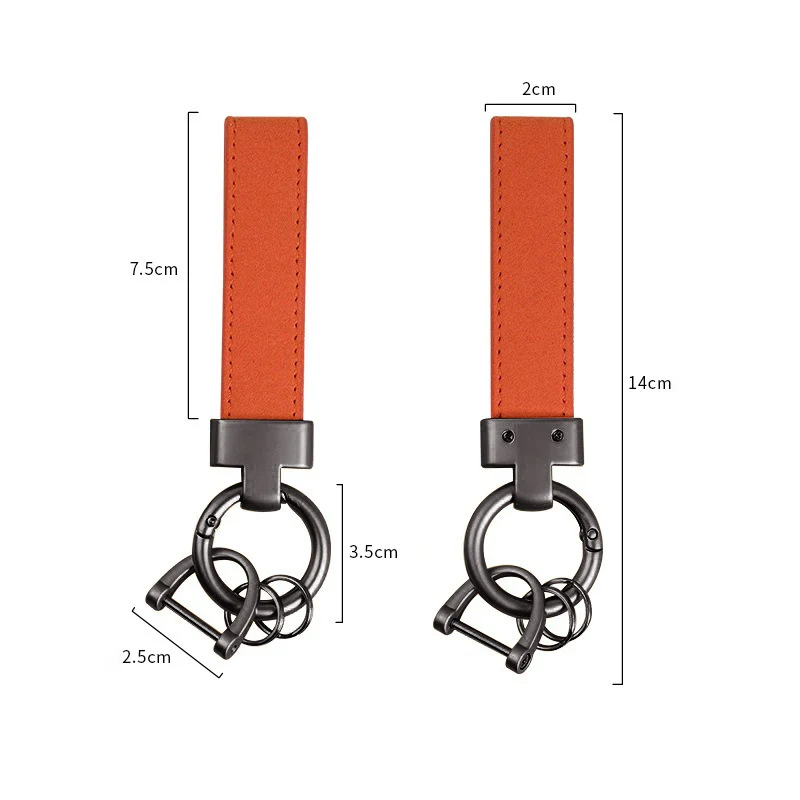 Car No LOGO T Shape PU Leather Key Chains Blank Keychain Personalize Holder Vintage Keyring Auto Interior Accessories