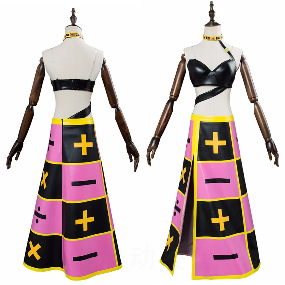 جوجو حجر غريب المحيط مغامرة زي أنيمي ، الوردي تأثيري موحدة ، ديانا الملابس الداخلية ، اللباس والقلادة