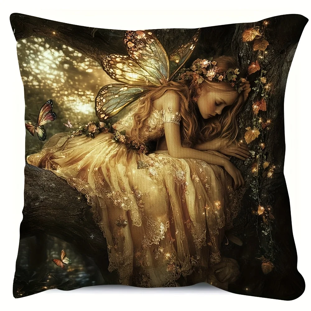 Enchanted Fairy Forest Dream Throw Pillow Cushion for Boho Cottagecore Nursery Decor Home Accent