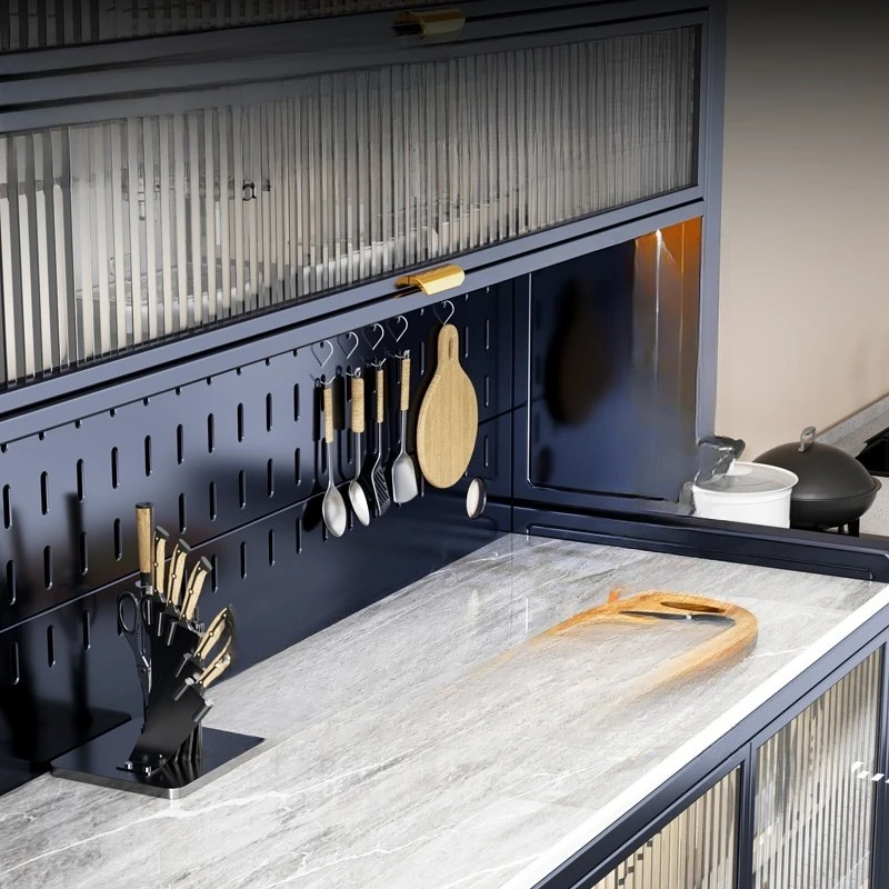 

Slate side locker kitchen rack floor to ceiling multi-layer microwave oven multi-function storage cabinet cupboard