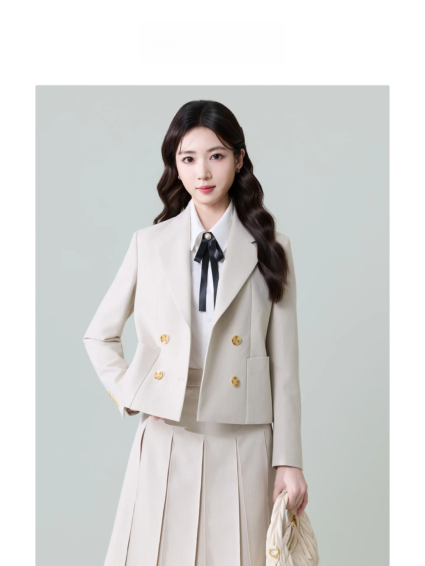 

LeLenth College Sle ort Костюм Jaet Женская двубортная офисная одежда Faion Комплект Легкая осенне-весенняя рабочая одежда