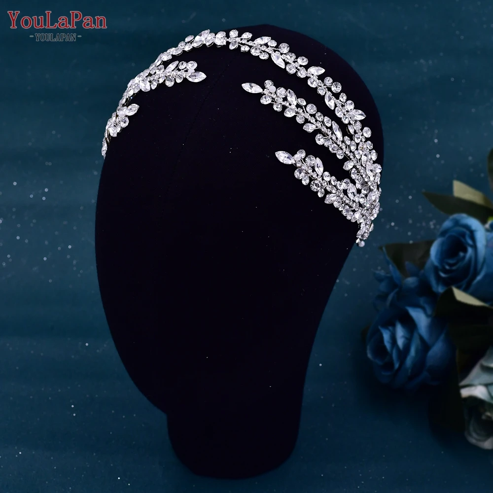 YouLaPan HP496 Strass-Braut-Stirnband Luxuriöses Braut-Haaraccessoire Damen-Kopfschmuck Hochzeits-Haaraccessoire Braut-Tiara – Detail 4