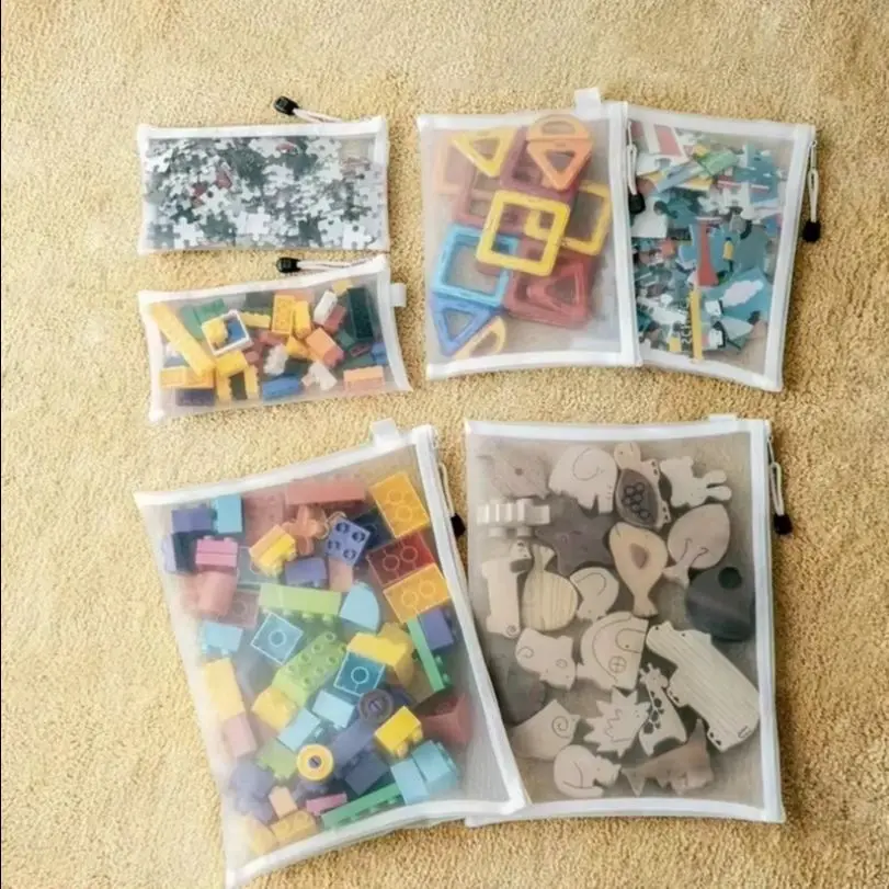 Toy Storage Bag Building Block Puzzle Sub-Package Bag Children Small Particle Zipper Transparent Finishing Storage Box