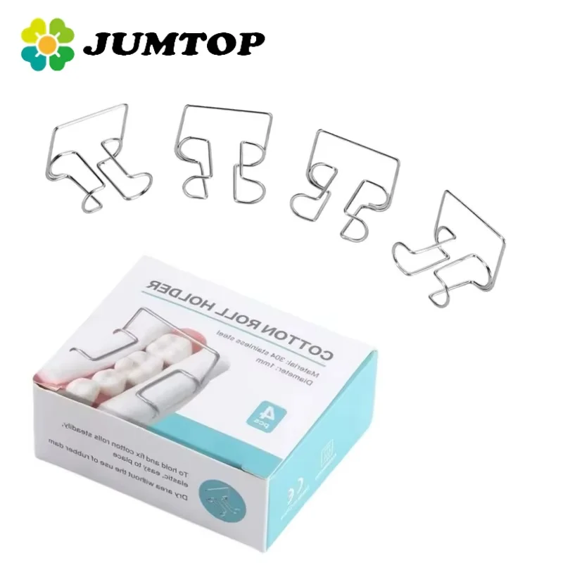 JUMTOP Stainless Steel Dental Orthodontic Clip Cotton Roll Holder for Dentistry Use