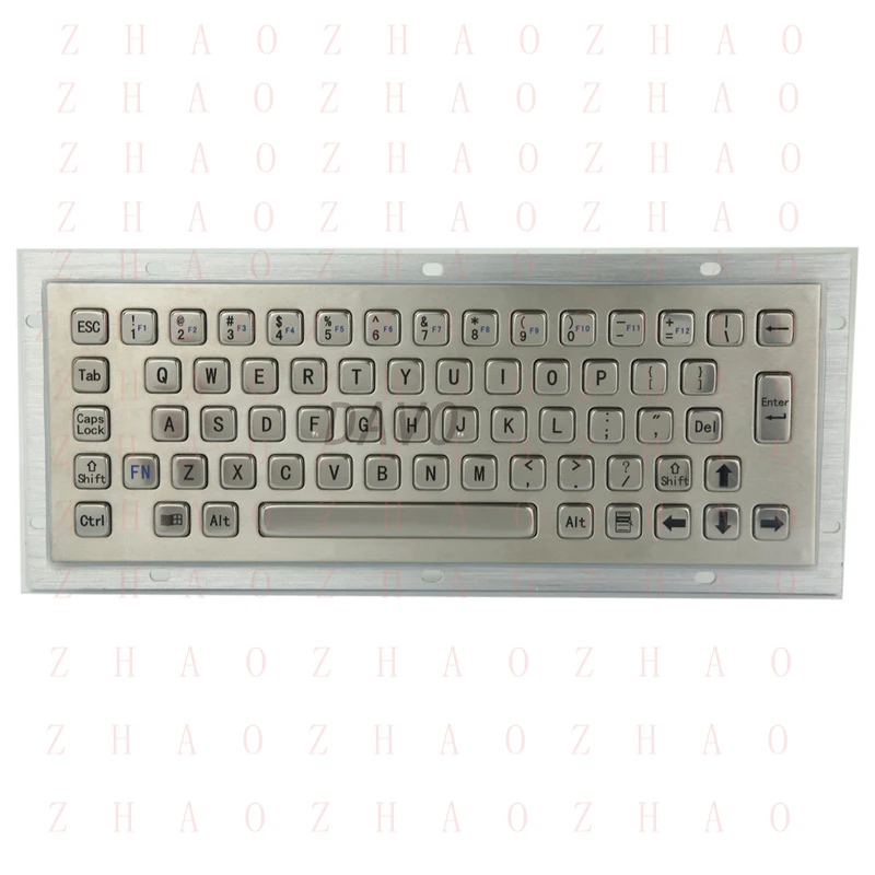 L+ for 65 keys mini compact format IP65 Panel mount metal keyboard with USB port