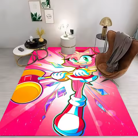 MINISO Anime Amy-S-Sonic Carpet for Living Room Home Sofa Decor Children Game Large Decor Floor Mat Yoga Mat Large Carpet