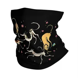 Garden Party Greyhounds Lurcher Winter Headband Neck Warmer Hiking Camping Tube Scarf Whippet Sighthound Dog Face Bandana Gaiter