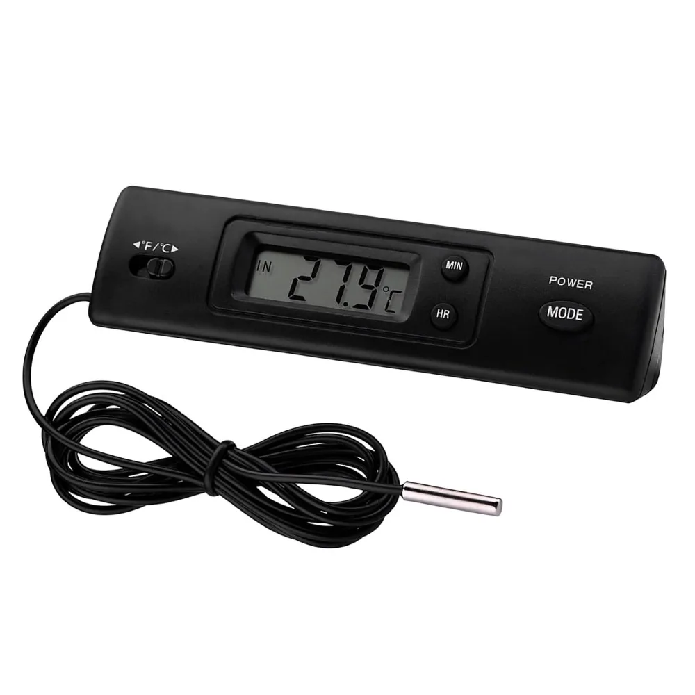 Double Probe Digital Thermometer High Accuracy LCD Display Refrigerator Thermometer Wired Probe Celsius Fahrenheit Switch