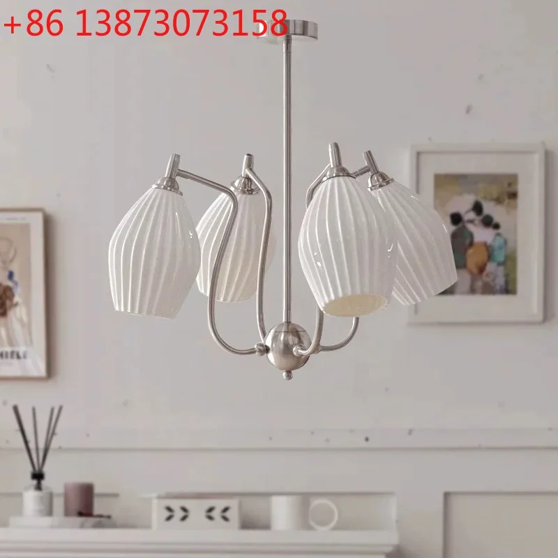 

Средневековая постмодернистская керамическая люстра в британском и американском стиле для гостиной, креативная столовая, спальня, кабинет, модель, современная простая лампа