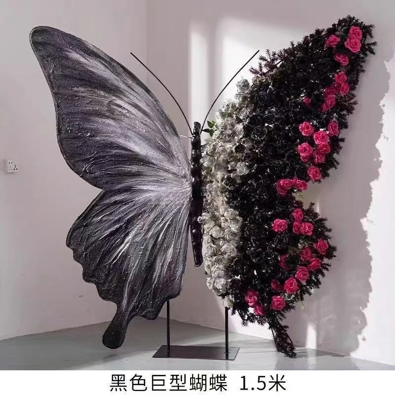 Butterfly decorative ornament door clock in the area senior photo background floral butterfly ornament