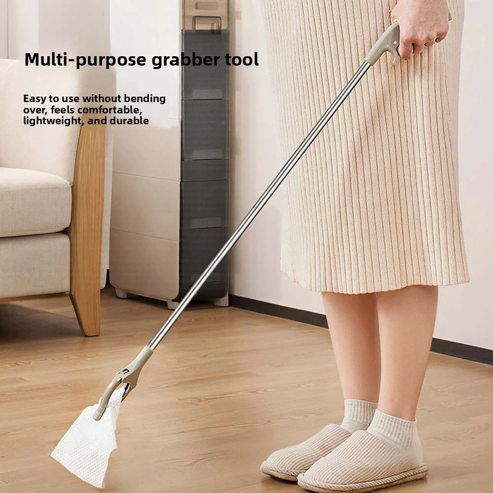 

Stainless Steel Foldable Litter Picker Trash Reacher Picker Easy to Hold Pregnant Grabber Stick Wide Claw Mouth Folding