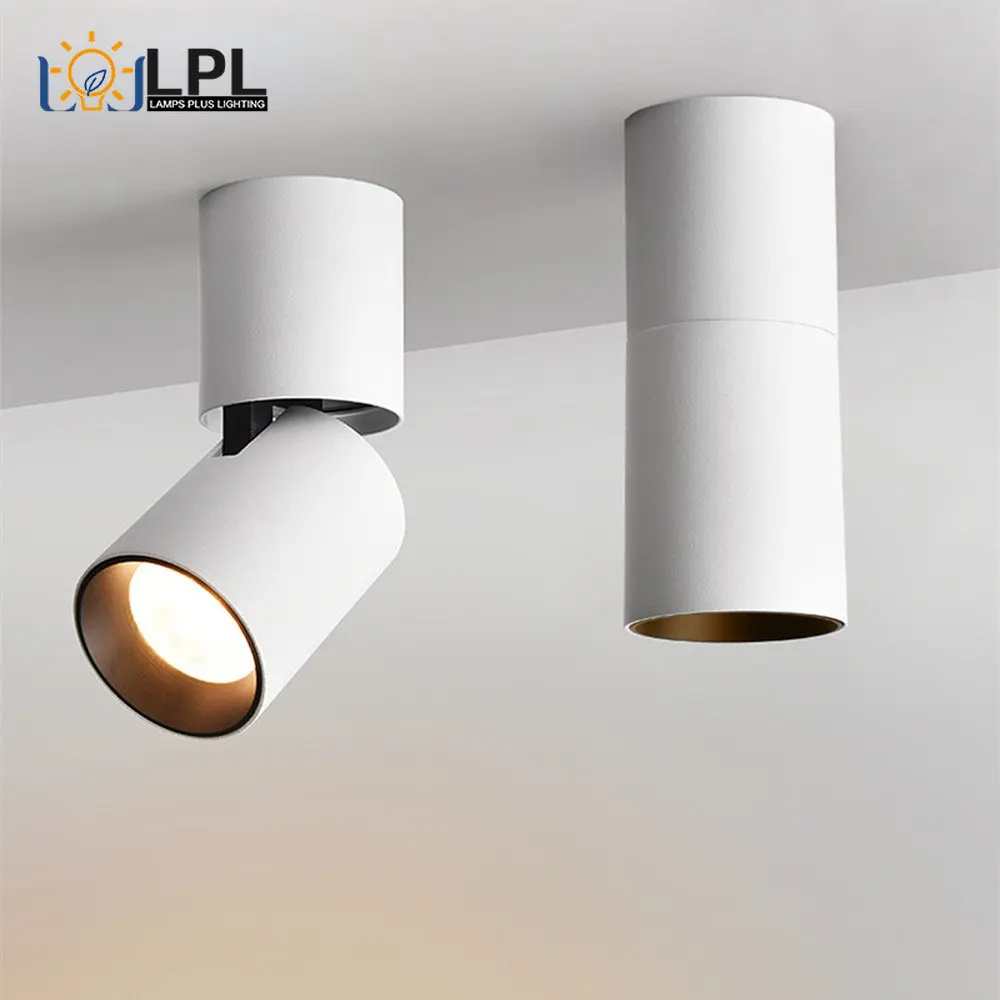 

Surface Mount Cylinder LED Downlights 7W 12W COB Ceiling Spot Lights AC85~265V Round Lamps 350° Adjustable Indoor Lighting