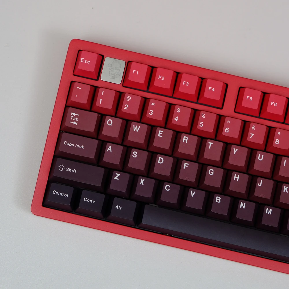 Red Luck Gradiente Keycaps Set, Perfil Cereja, PBT Dye Sublimação Key Cap para MX Jogo Mecânico, Acessórios Teclado, 1 Set