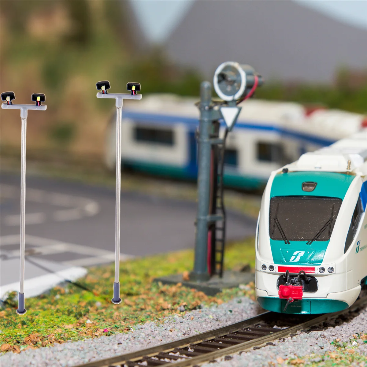 FZFZ 10Pcs 2Led 가로등 1:100 Ho 스케일 가로등 풍경 미니 가로등 모래 테이블 모델 2