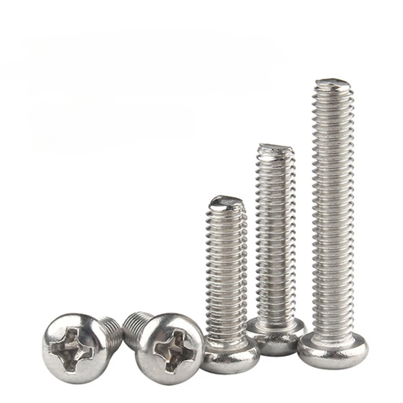 Cross Recessed Phillips Machine Screw Pan Round Head Screws A2-70 Stainless Steel M3 M3.5 M4 M5 M6 M8 M10 10PCS/LOT Vis Inox