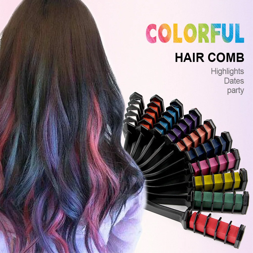 Temporary Hair Color Comb Stick, Washable Hair Chalk Applicator, Vibrant Hair Coloring Tool for Party, Cosplay and Festival