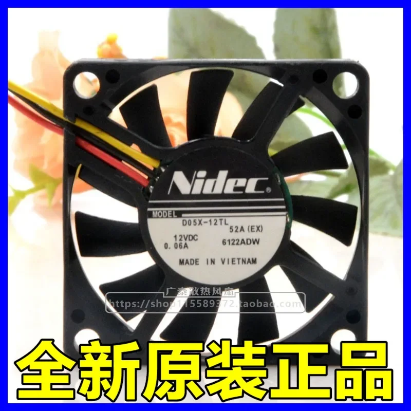 for Nidec D05X-12TL 5010 12V 0.06A 3-Wire Speed Measurement Ultra-Quiet Cooling Fan 5CM Original