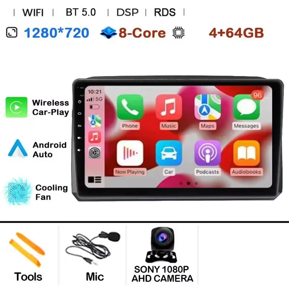 NONE Carplay Für Fiat Croma 2005-2010 Android 15 Auto Auto Radio Multimedia Video Player WIFI 4G Autoradio navigation GPS FM Kopf Einheit 9