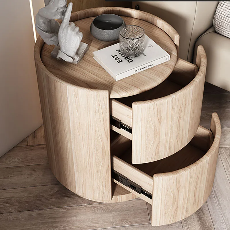 White Nordic Night Table Minimalist Circular Cute Cheap Bedside Table Luxury Italian Aesthetic Mesitas De Noche Home Furniture